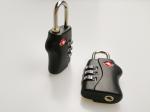 Black TSA Approved Combination Lock , PC Material 3 Combination Padlock