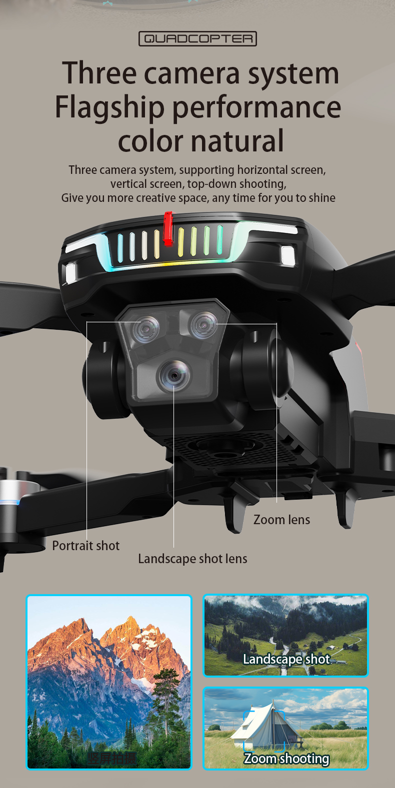 Experience the Ultimate Aerial Photography Brushless Drone with Optical Flow Obstacle Avoidance 3 Cameras Remote Control