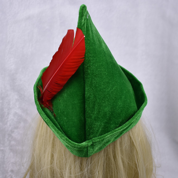 Oktoberfest Green Peter Pan Hat Red Feather Party Hat 58-60cm