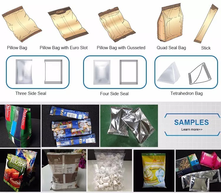 Automatic Fruit Crisps Chips Snacks Popcorns Sunflower kernels Packing Machine