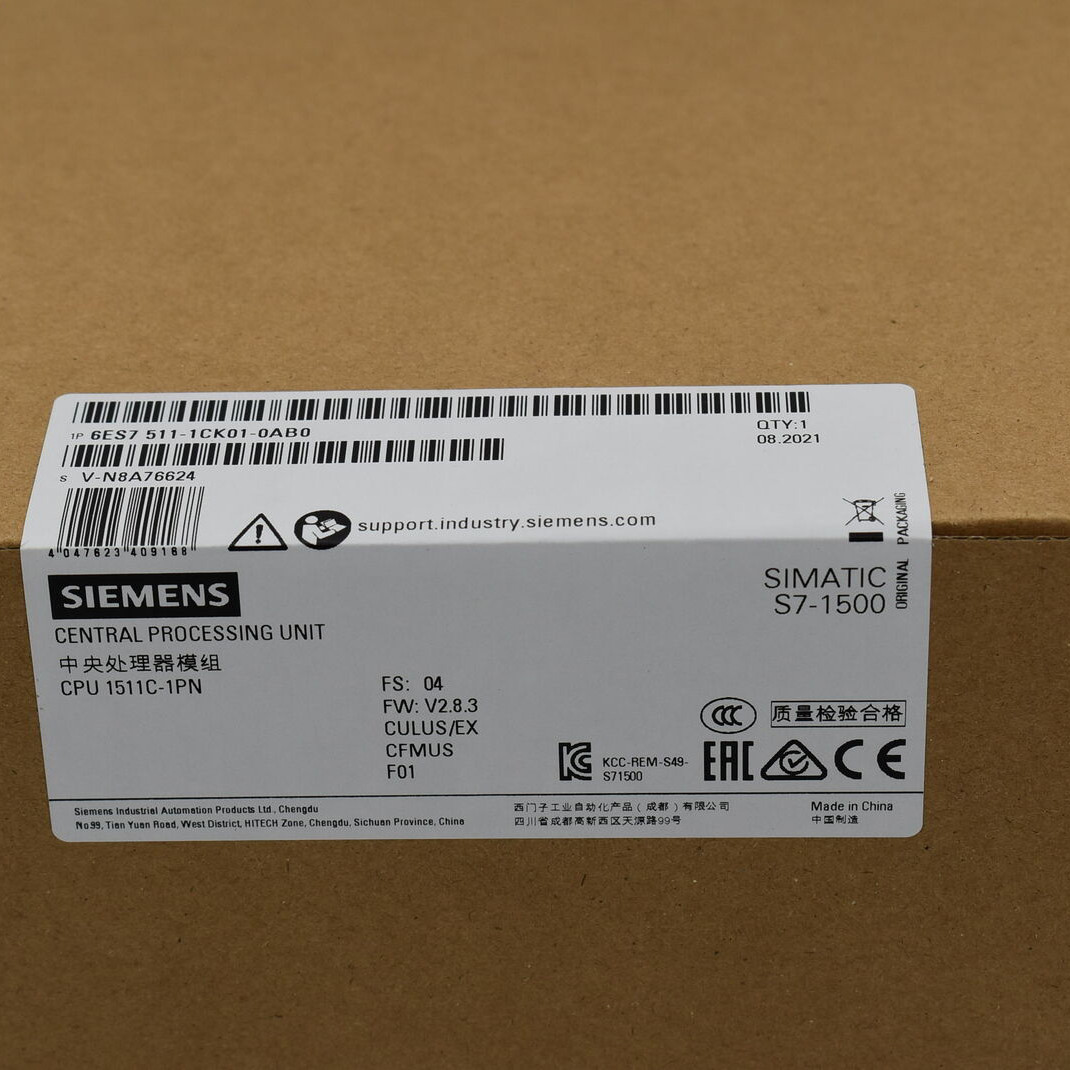SIEMENS PLC SIMATIC S7-1500CPU CPU 1511C-1 PN 6ES7511-1CK01-0AB0 SIMATIC MEMORY CARD NECESSARY