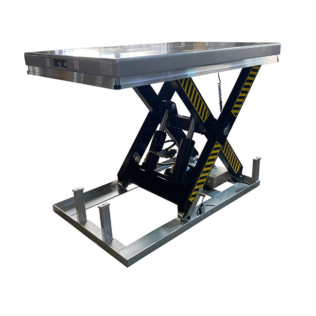 Rated lifting capacity 1000kg Electric Single scissor Hydraulic Scissor Lift Tables Max height 990mm