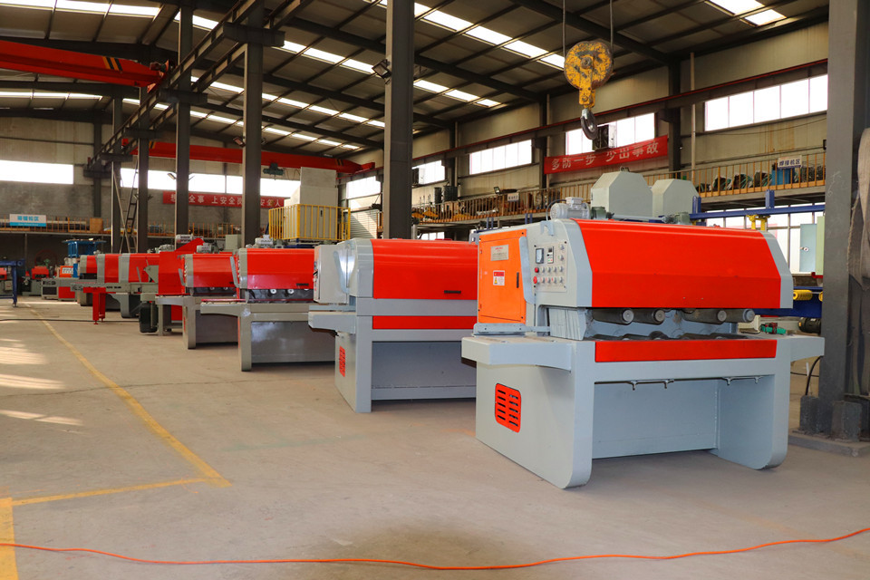 Log production line Multirip Saw Machine multiple blades ripsaw for log diameter 500mm