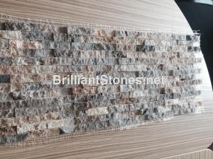 China Italy Silver Grey Travertine Mosaic Split Face wholesale