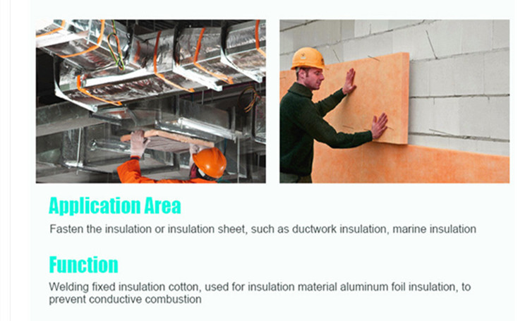 50mmx50mm Perforated Base Aluminum Pins For Installing Thermal Insulation Construction