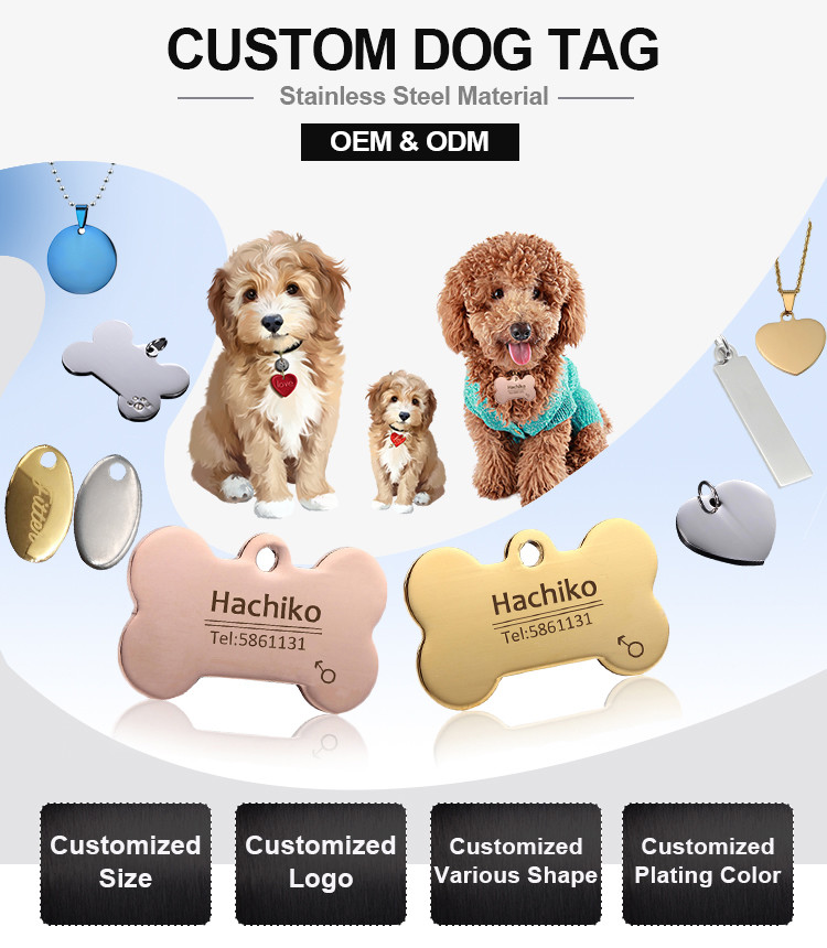 Engraved Pet Tags Dog ID Tag Ring 2D Easy To Use With QR Code Laser