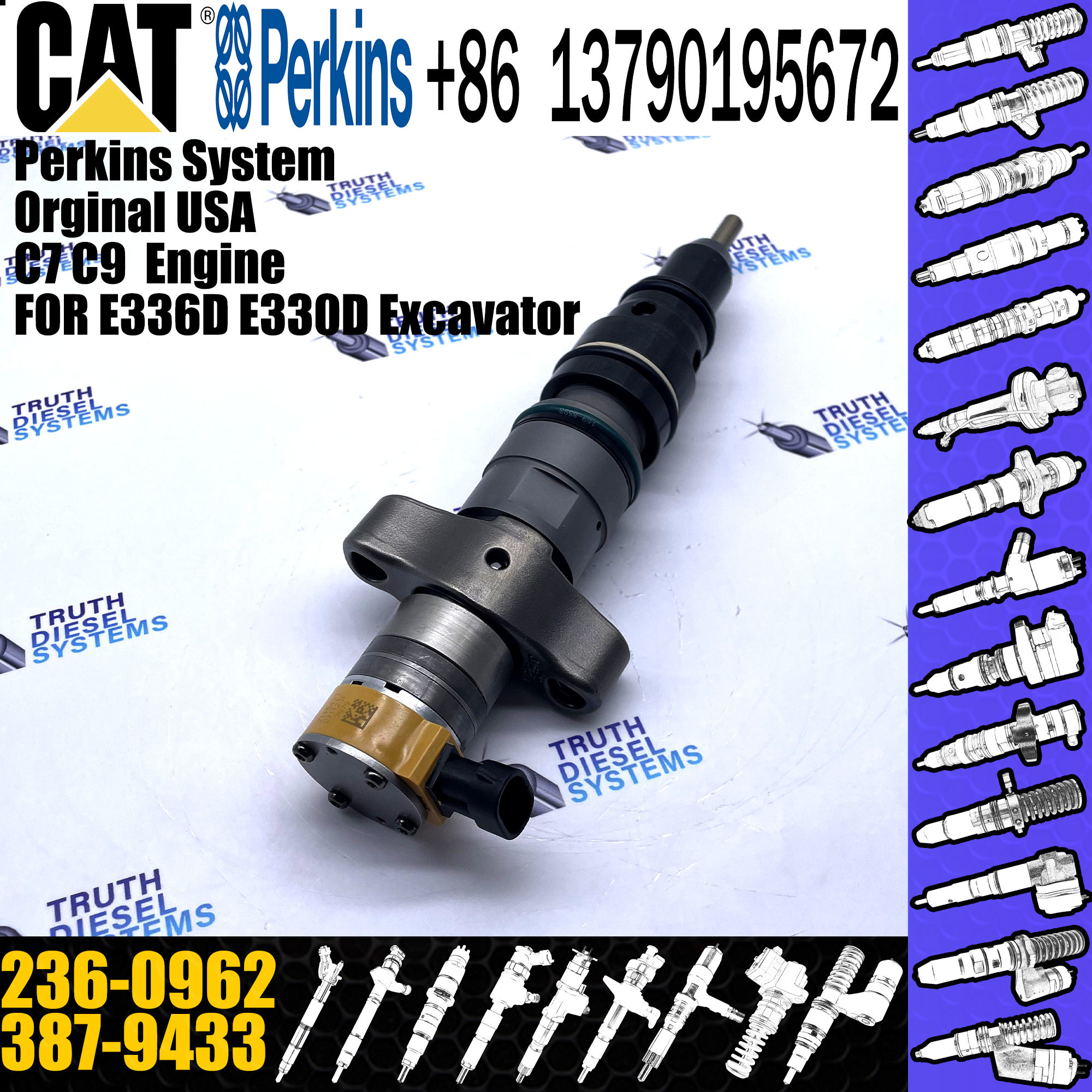 C9 Engine Fuel Injector Nozzles 10R7224 236-0962 557-7633 387-9433