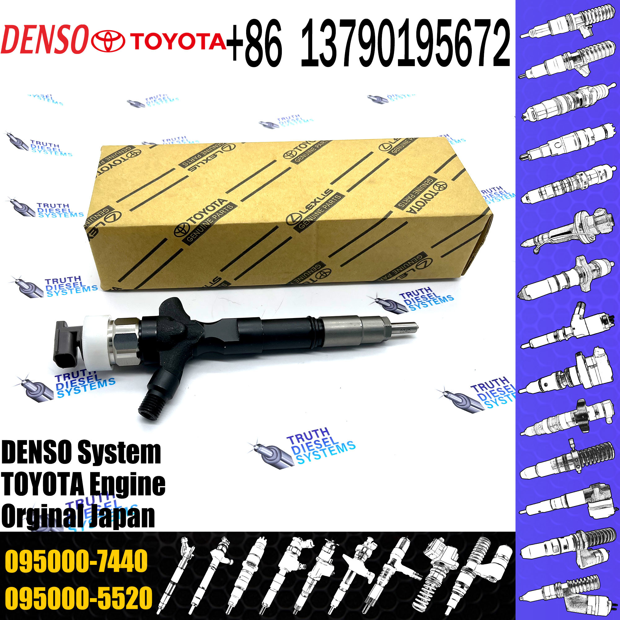 Diesel Common Rail Injector 095000-7440 2367039265 23670-39265 For TOYOTA DYNA 1KD-FTV