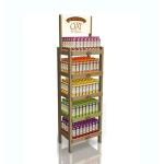 Juice Wine Display Stand Wooden Beer Display Rack 5 Layers