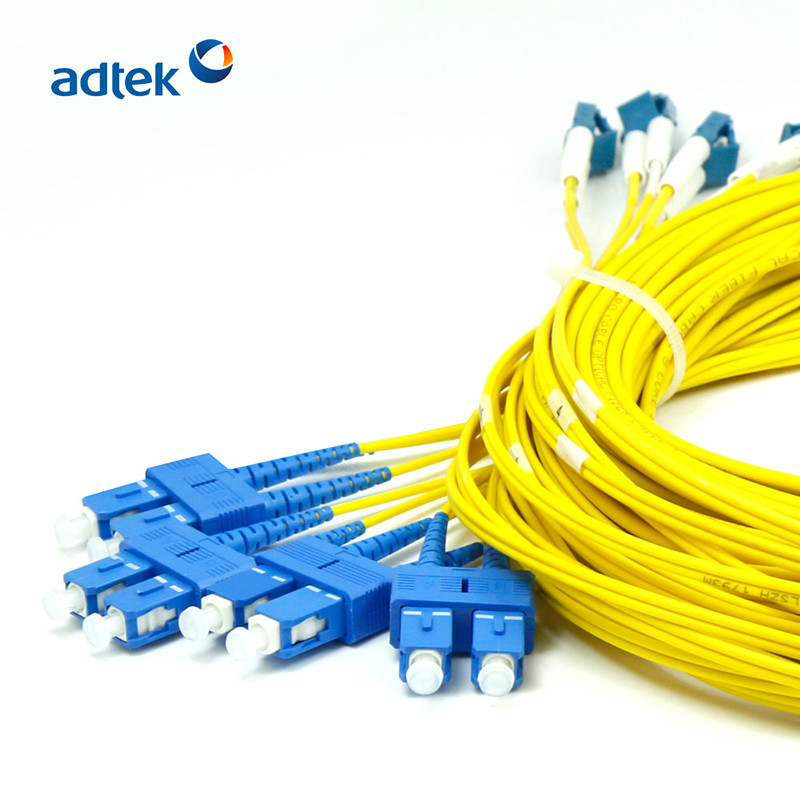 4 LC / UPC-SC / UPC Duplex Pre Terminated Fiber Cable Singlemode PVC / LSZH