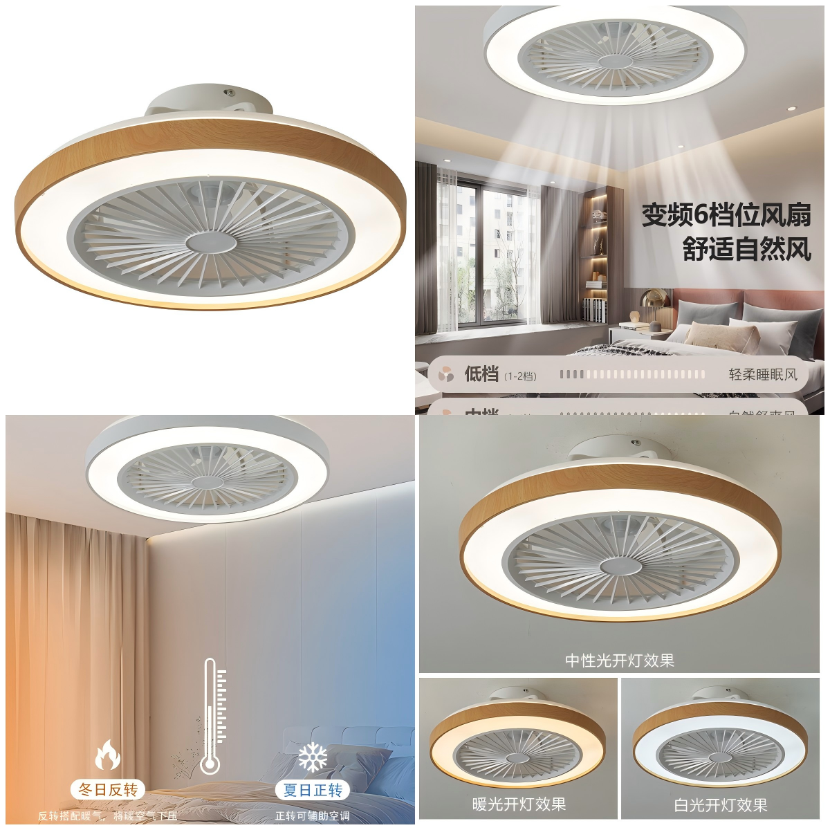 Wholesale factory 2025 Summer Hot Sale Ceiling Fan Light for Bedroom Tiny House 50CM Ceiling Fan with Light 72W Including Remote APP Control