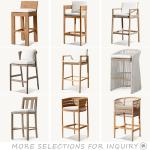 Hotel and Bar Stool Leisure Simple Style Courtyard Teak Wood Chair for Outdoor