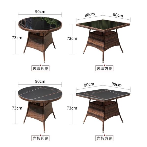 Outdoor Rattan Furniture Set Waterproof UV-Resistant Wicker Patio Table And Chairs Combination For Garden, Terrace, Courtyard, And Vacation Rental