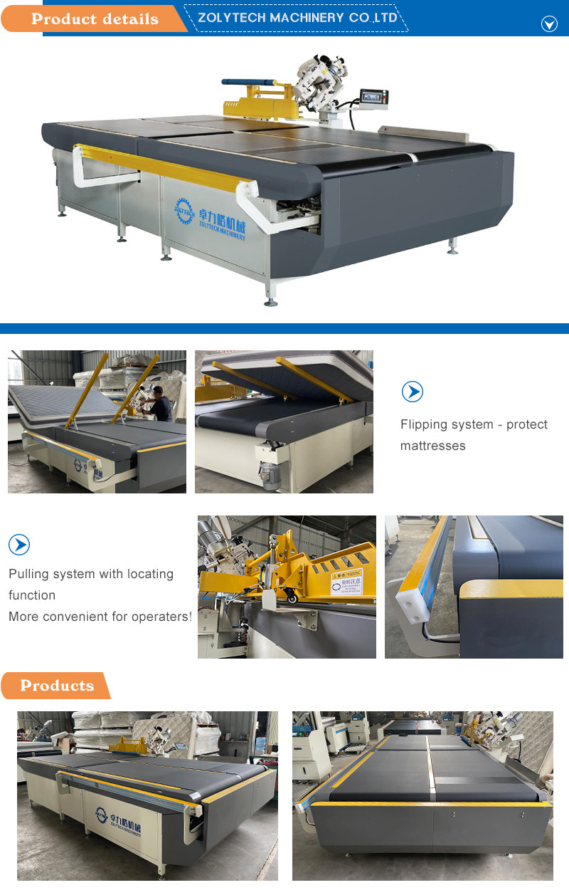 High Speed Computerized Automatic Flipping Mattress Tape Edge Machine 50-500mm Sewing Thickness