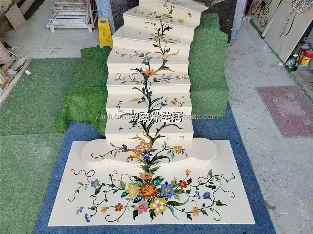 Modern Design Style Anti-Slip Beige Marble Staircase Carpet for Natural Stone Steps