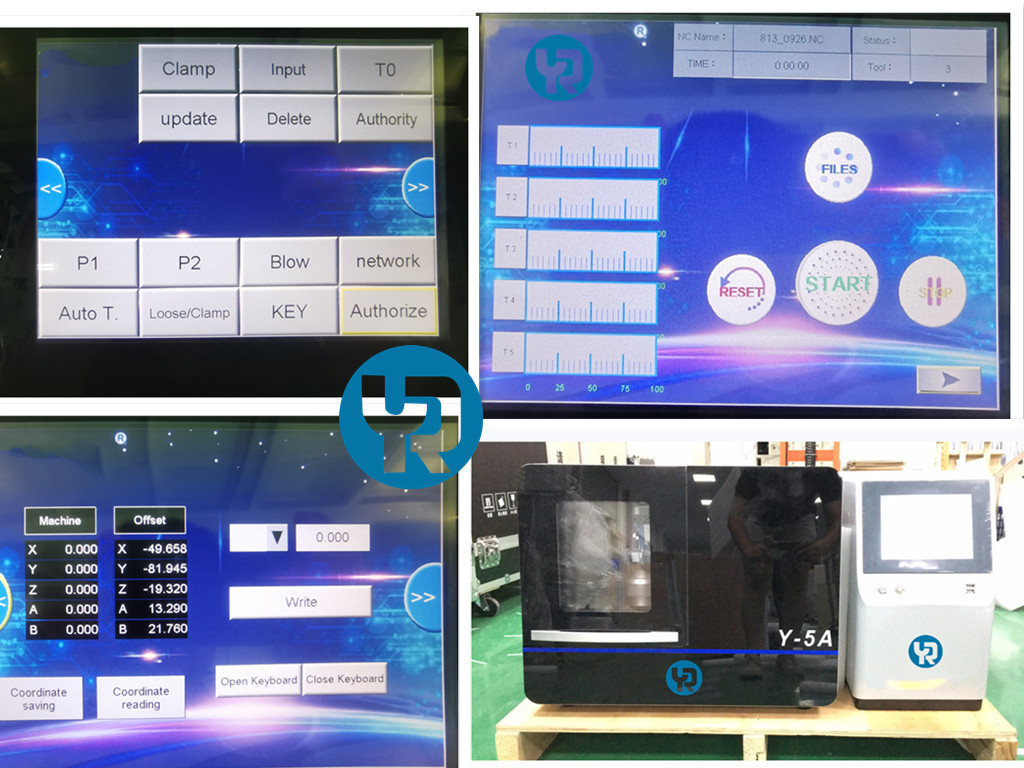 Vertical Horizontal Zirconia Milling Machine Five Axis For PMMA Peek Blocks