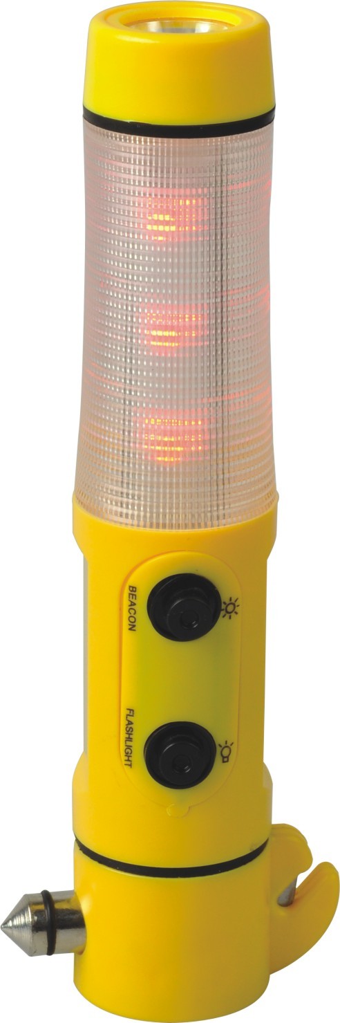 Yellow Rechargeable Automotive Work Light With Emergency Safety Belt Cutter