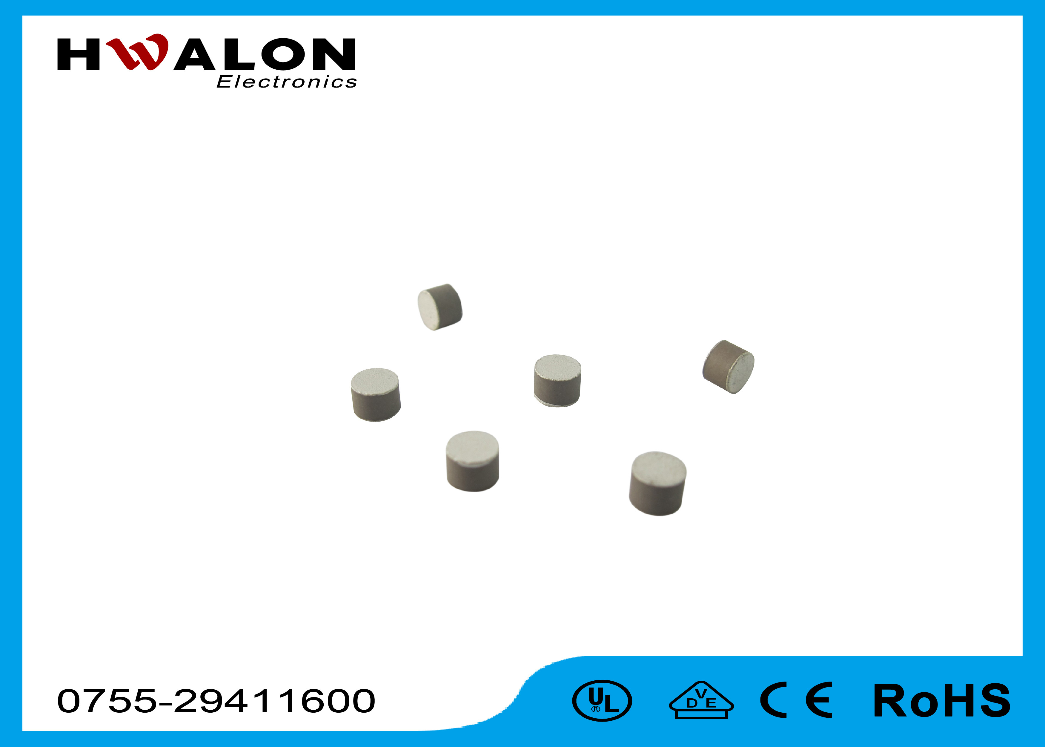 RoHS/UL PTC Heating Element , PTC Ceramic Heater Chips Round Size