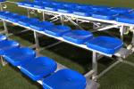 L4000xW240mm HDPE Chair Metal Bleacher Seats / Portable Grandstand Seating