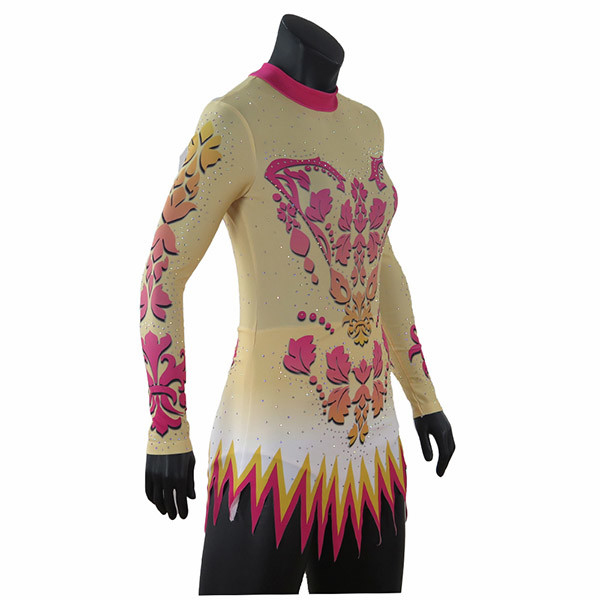 Rhythmic Cool Gymnastics Leotards Sublimation Printing With Back Invisible Zipper