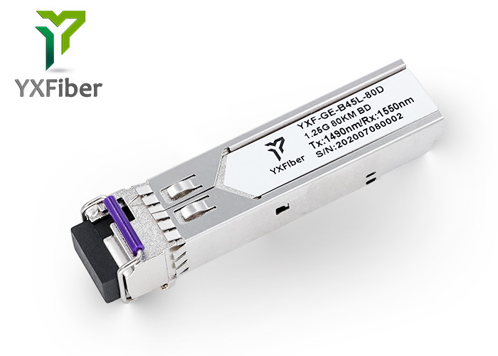 1.25G BIDI 80km 1490nm/1550nm SFP Fiber Optic Transceiver Module