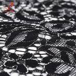 High quality black nylon lace fabric for long dress