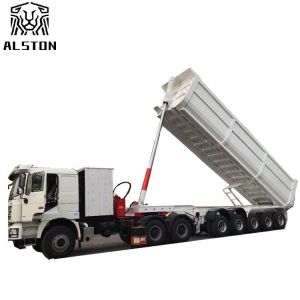 China 5 Axle 80T Semi Trailer End Dump Truck Mechanical Suspension on sale