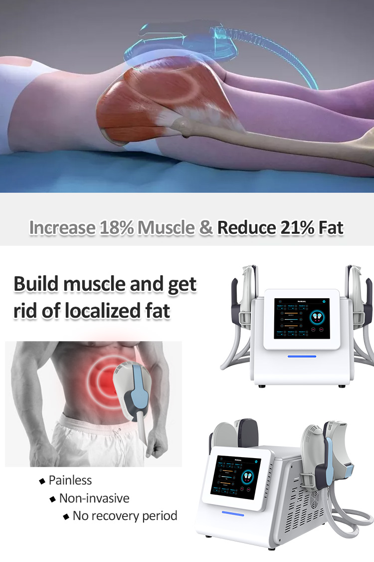 4 Handles Ems Tesla Muscle Stimulator Body Slimming Machine Air Cooling System
