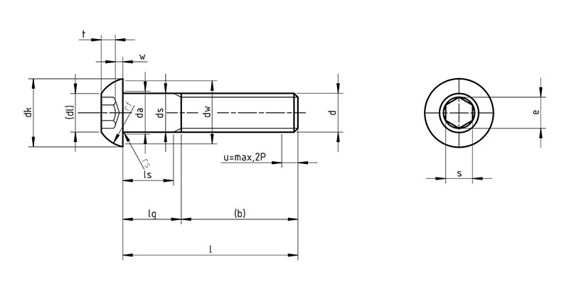 Metric ISO 7380 Button Head Hexagon Socket Cap Screw 8.8 10.9 Steel
