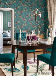 China Strippable Room Decorating Wallpaper Floral Design PVC Wallcovering Professional Supplier wholesale
