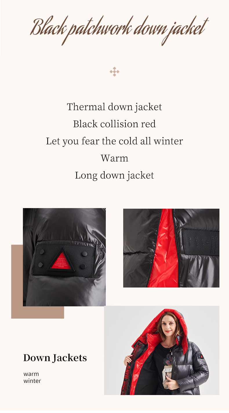 FODARLLOY 2022 winter puffer jacket ladies warm hooded cotton-padded clothes slim long down winter jackets women coats