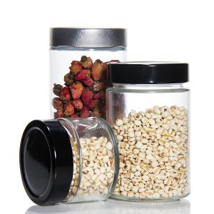 China Pickle Spice Glass Storage Jars Food Container 500Ml 750ml With Bamboo Lids wholesale