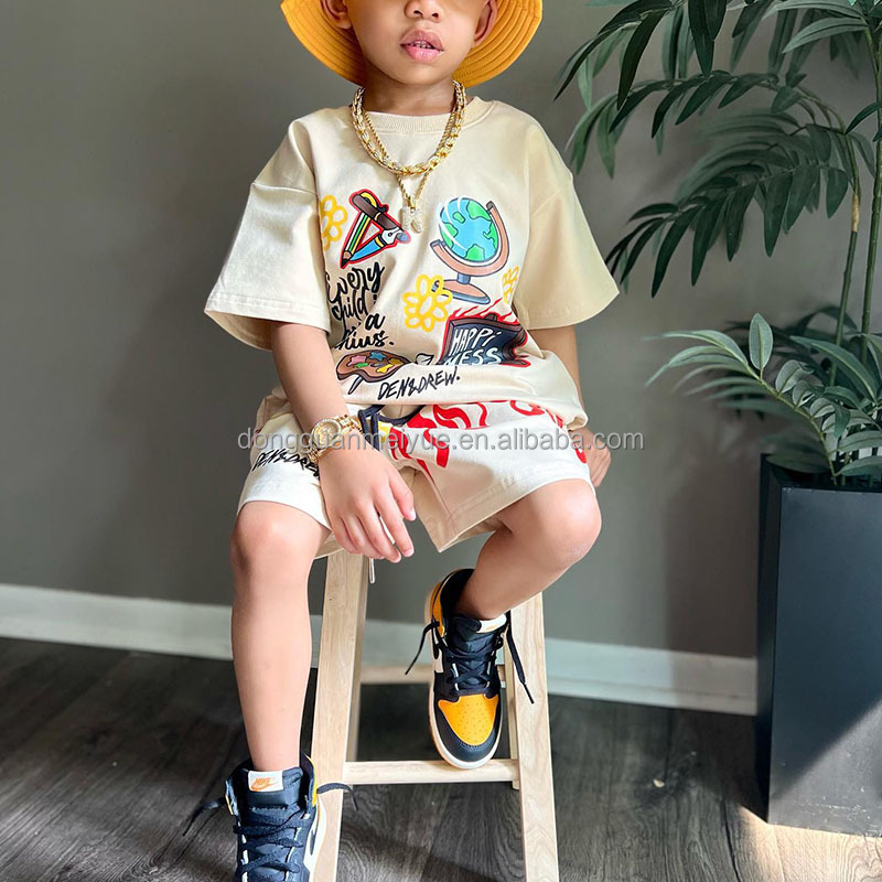 Summer Children Clothing Sets Boys Streetwear Kids Two Piece Shorts Multicolor