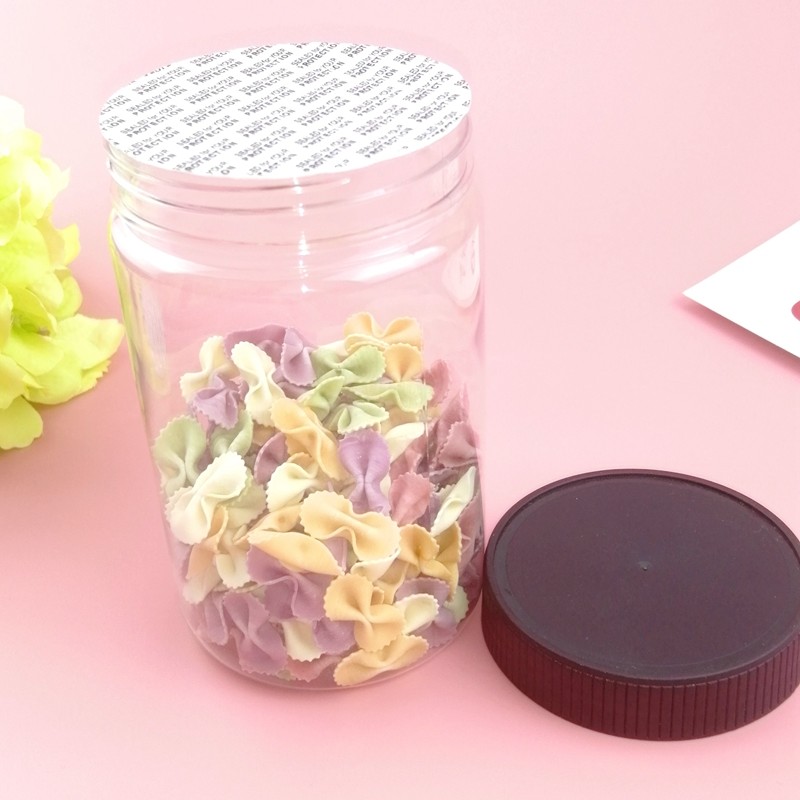 450ml Thread Cap Round Clear Plastic Candy Jars For Dry Food Storage