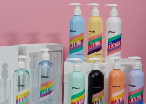 China Colorful Transparent 100ml Plastic Cosmetic Bottle Square Body Wash Container wholesale