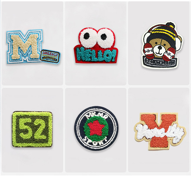 Multicolor Chenille Embroidery Patch 26 Letters Adhesive For Hoodie