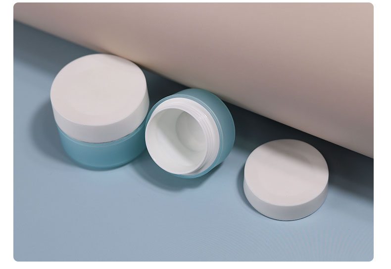 15g 20g 30g 50g Face Cream Blue Jar Matte PP Plastic Cream Jar With Golden Thread Lid