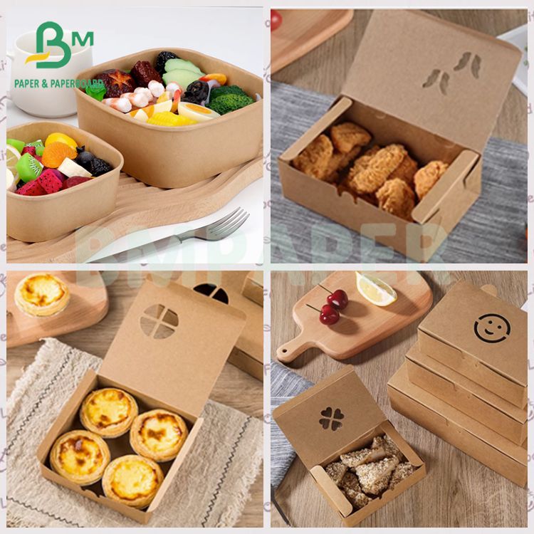 Unbleached Oilproof Snack Packing Box PE Coated Kraft Liner Board