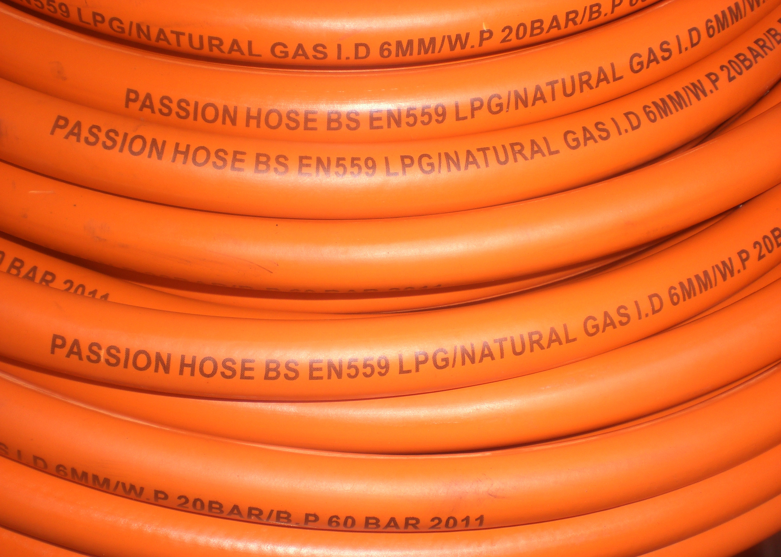 Flexible Orange 50ft/100ft Wear Resistant W. P 20bar 10mm Orange LPG Gas Hose