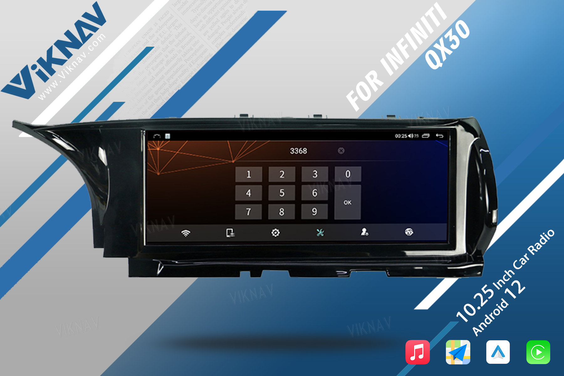 Infiniti QX30 2015-2018 Carplay Aftermarket Radio Audio Stereo Upgrade Kit
