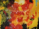 Abstract Acrylic Painting The Fire / Contemporary Canvas Wall Art Framed On