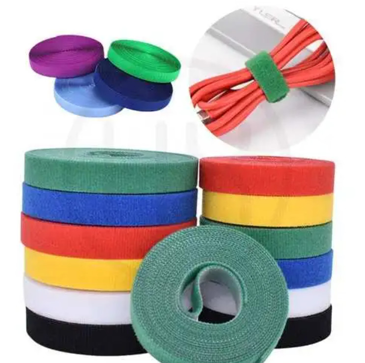 Durable Hook And Loop Cable Ties Wide Narrow Colored Velcro Tape Roll