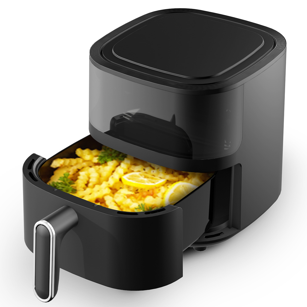 5L Stainless Steel Digital Touch Air Fryer Oven Small Smart Square Healthy Electric Air Fryer For Household