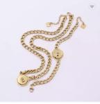 3 Piece Stainless Steel Jewelry Set Hexagon Cornucopia Gold Plated Bracelets