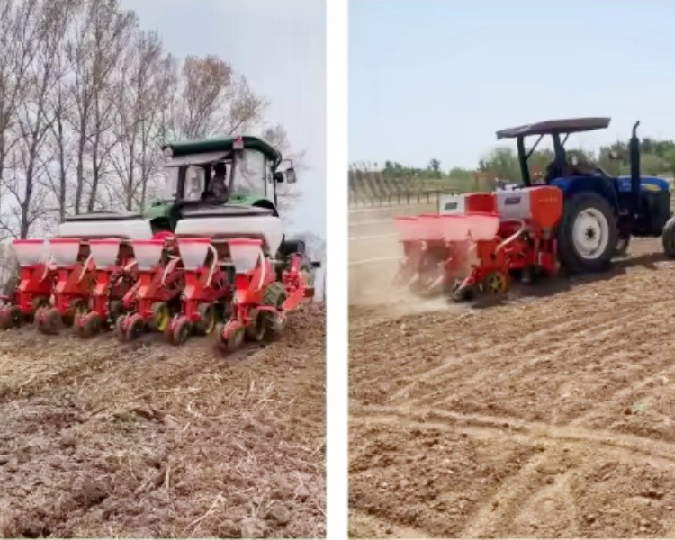Air System Precision Seeder Agriculture Equipment 4 Rows Sowing Depth 3-8 Cm