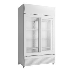 China Yogurt / Drinks Professional Double Glass Door Freezer wholesale