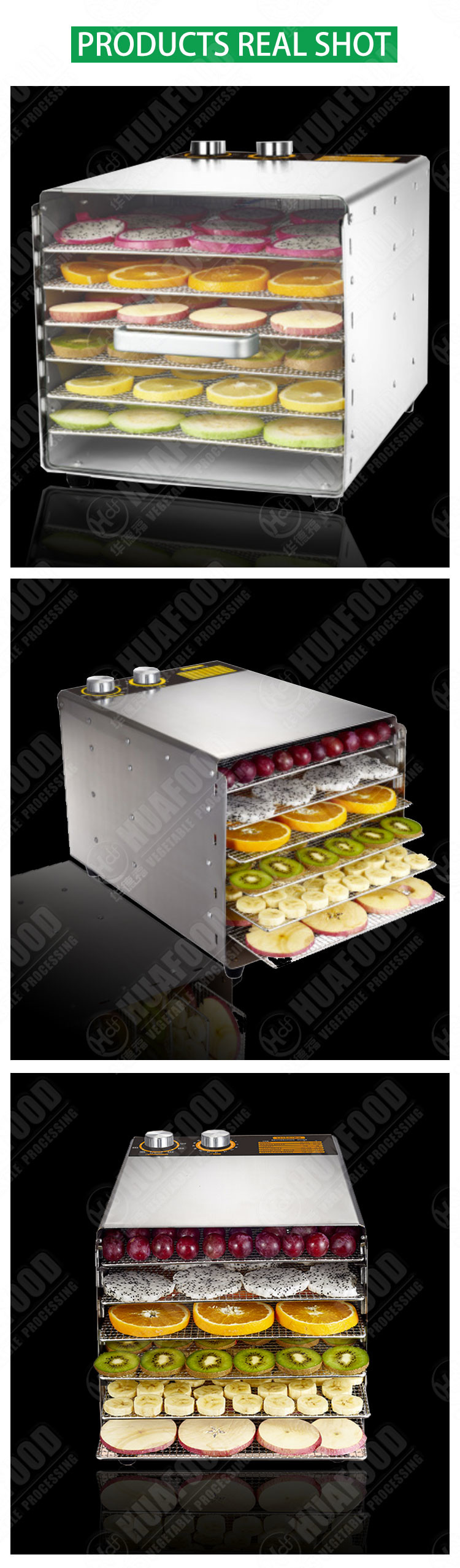 Stainless Steel Rotary Fruit 16 Layers Food Drying Machine