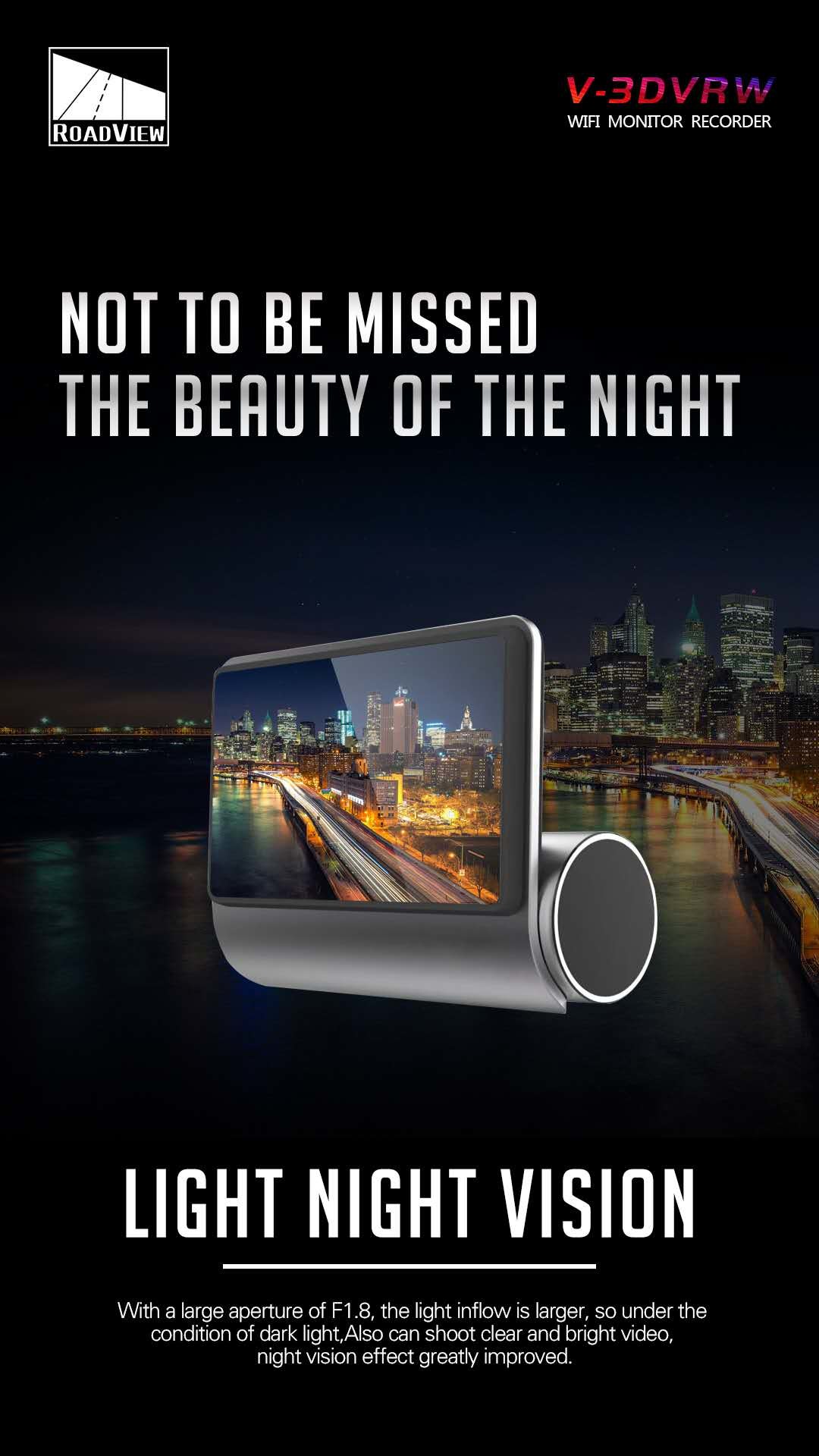 Car ADAS Touchscreen Dash Cam WIFI GPS Dual Lens Built In DVR Recorder