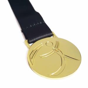 China Round Iron Gymnastics Metal Sports Medal Gold Finish With Satin Ribbon Attached wholesale