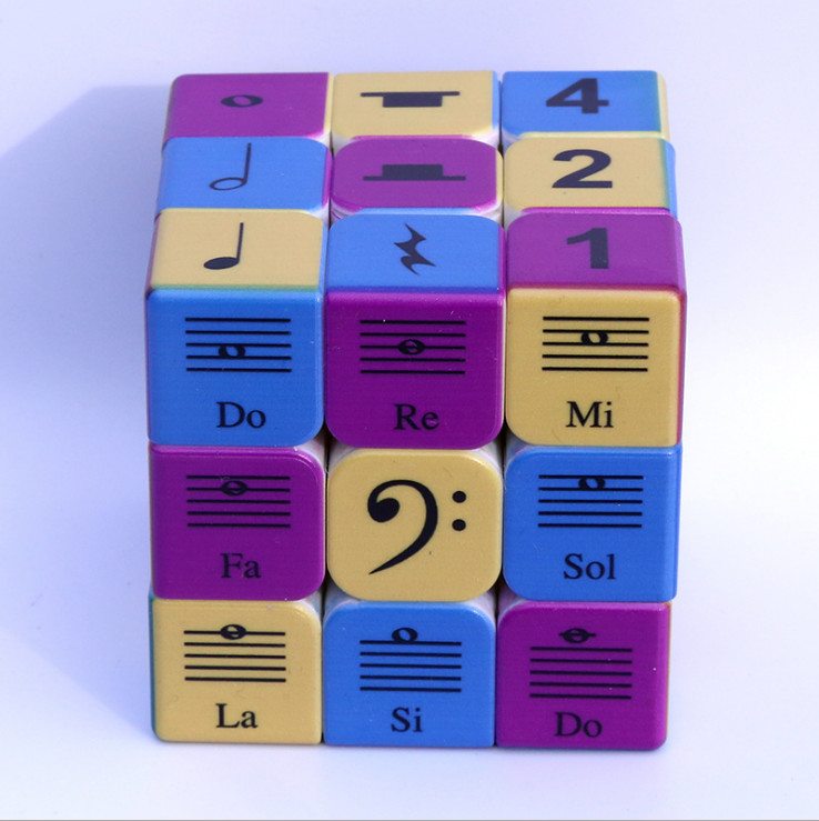 Music Magnetic Speed Cube 3x3 Personalized Sticky Note Pattern UV Printing 0.81 Ounces